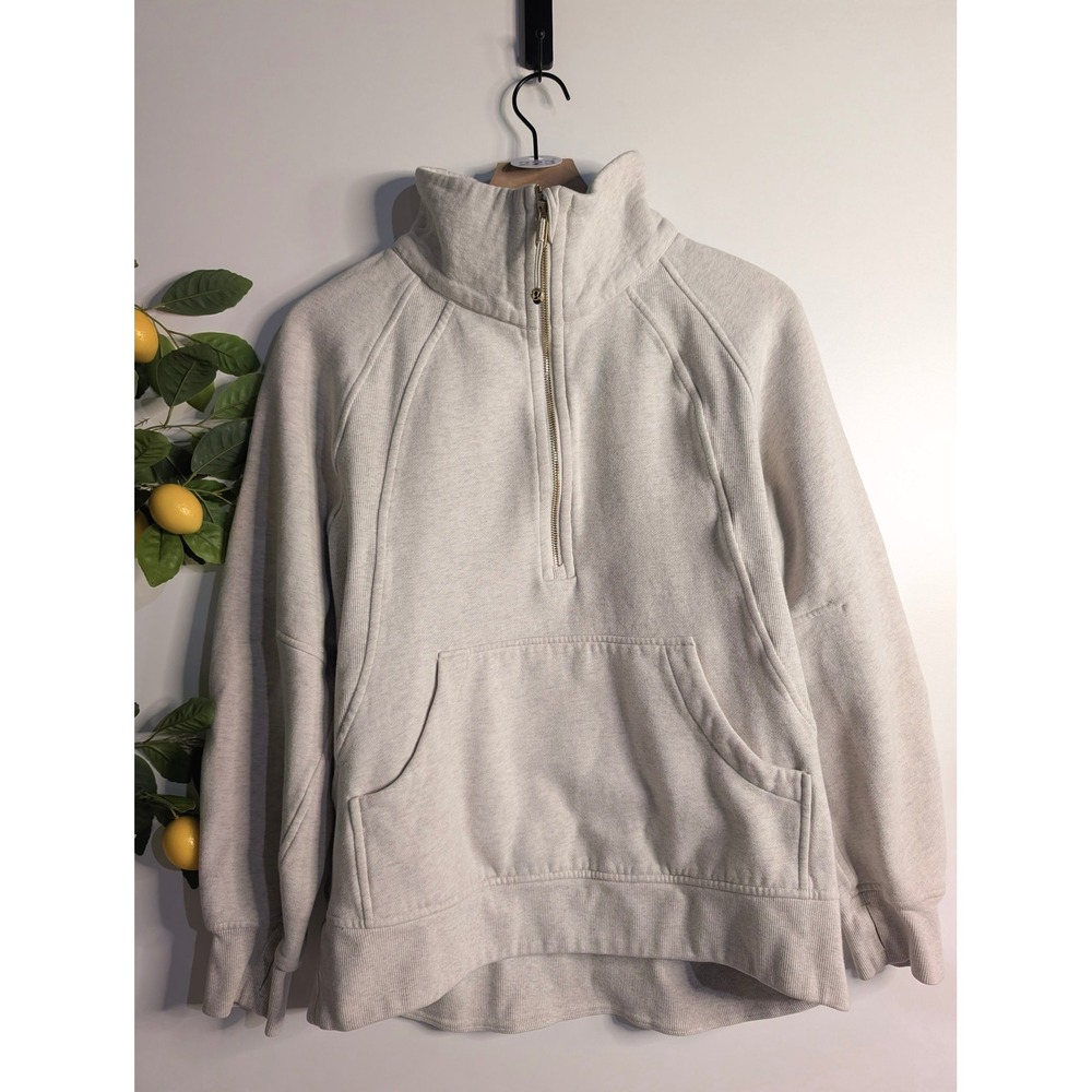 Lululemon Full Length Cream and Gold Scuba Sz M/L